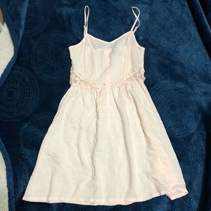 Light peach dress with lace cutouts 🍑